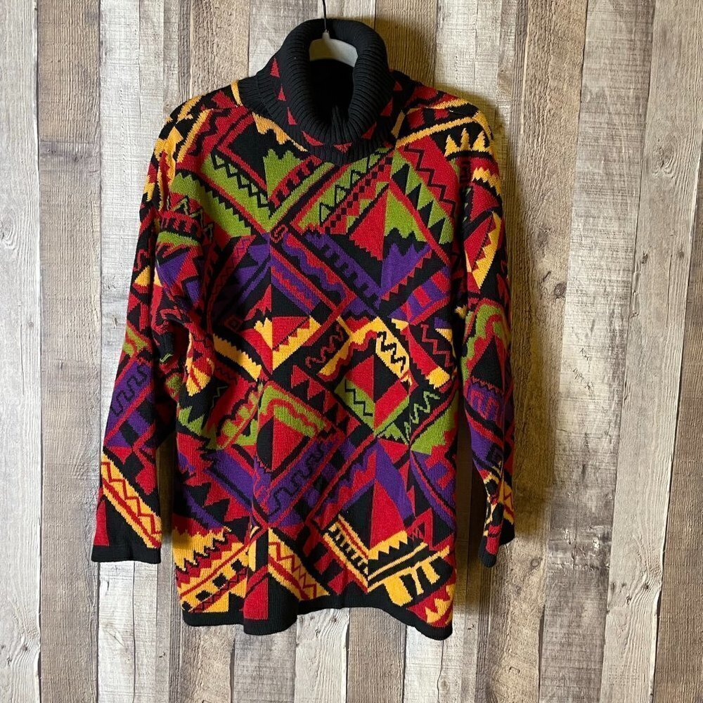 Vintage 1990s Y2k Delia McKain Knit Pullover Turtleneck